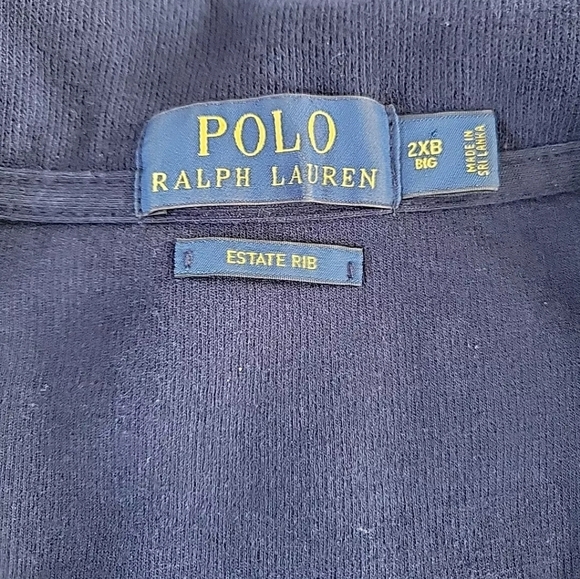 Polo Ralph Lauren 1/4 Quarter Zip Long Sleeves Men Size 2X Big Navy Blue - Picture 4 of 10